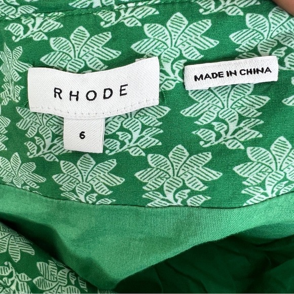 RHODE Green Asymmetric Felicity Scalloped Ruffle Skirt Women's Size 6 - Picture 4 of 13